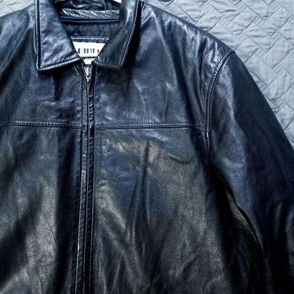 Wilsons M. Julian Leather Jacket Soft Mens Size L Black Cinch Belts Insulated - Picture 2 of 16